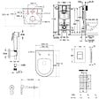 GROHE - Pack WC Bâti-support Rapid SL + WC sans bride Brevis + Abattant softclose + Douchette bidet + Plaque chrome - vignette