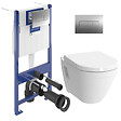VILLEROY & BOCH - ViConnect Pro S Pack WC bâti Villeroy & Boch + WC suspendu Vitra + abattant SoftClose + plaque (VICONNECTS50-2CH) - vignette