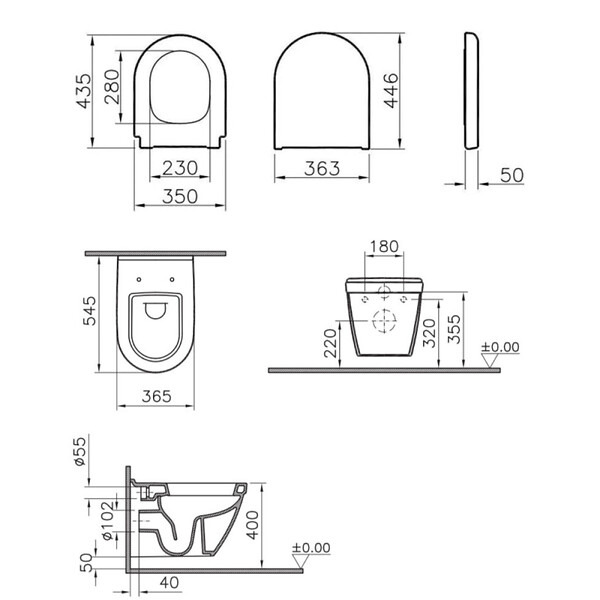 VILLEROY & BOCH - ViConnect Pro S Pack WC bâti Villeroy & Boch + WC suspendu Vitra + abattant SoftClose + plaque (VICONNECTS50-2CH) - large