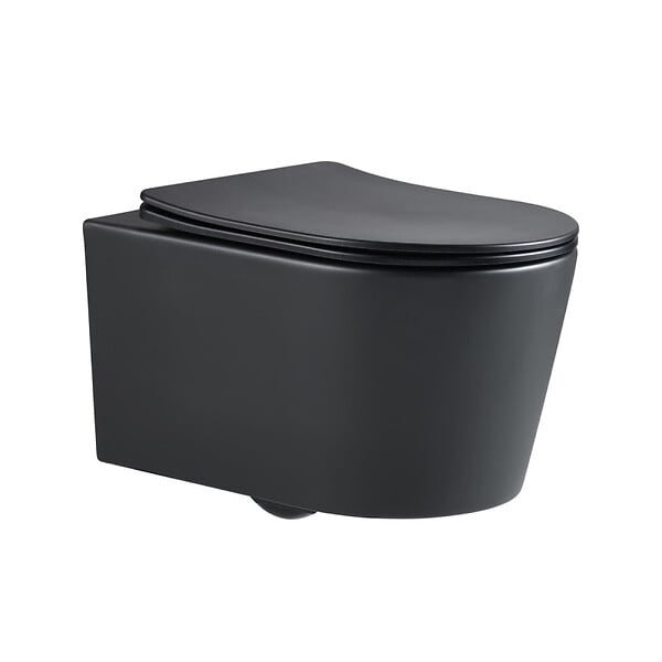 GROHE - Pack WC Bâti-support Rapid SL + WC SAT sans bride noir mat + Abattant softclose + Plaque noire mat (RapidSL-BlackSATrimless-KF0) - large