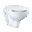 VILLEROY & BOCH - Pack WC bâti-support Villeroy & Boch + Cuvette Grohe Bau sans bride + Abattant + Plaque blanche (ViConnectBauClassic-2) - vignette