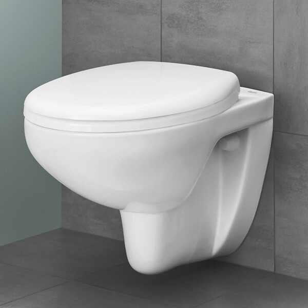 VILLEROY & BOCH - Pack WC bâti-support Villeroy & Boch + Cuvette Grohe Bau sans bride + Abattant + Plaque blanche (ViConnectBauClassic-2) - large