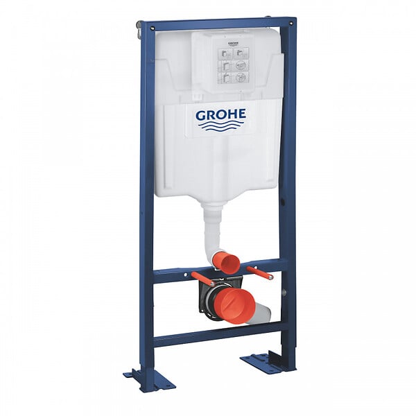 GROHE - Pack Rapid SL autoportant + plaque hard graphite brossé + WC suspendu SENTO + abattant noir mat - large