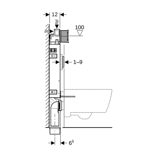GEBERIT - Bâti-support WC mural Geberit Kombifix UP 320 (110.300.00.5) - large