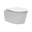 GEBERIT - Pack WC Bati-support Geberit avec Cuvette SAT rimless fixations invisibles + Abattant softclose + Plaque noire (GebSatrimless-A) - vignette