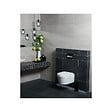 GEBERIT - Pack WC Bati-support Geberit avec Cuvette SAT rimless fixations invisibles + Abattant softclose + Plaque noire (GebSatrimless-A) - vignette
