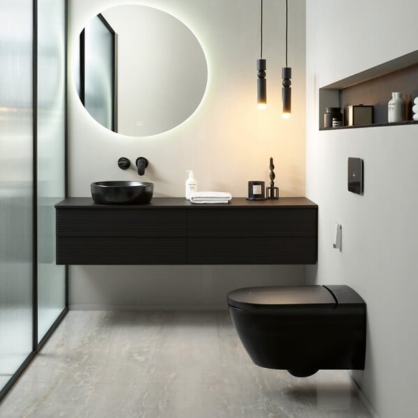 VILLEROY & BOCH - Villeroy & Boch ViClean-I 200 WC lavant suspendu sans bride CeramicPlus avec abattant SoftClose et DirectFlush, noir (V0E200R7) - large