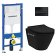 GEBERIT - Duofix UP100 Pack bâti-support + WC sans bride Vitra Integra + Abattant SoftClose + Plaque Delta 50 Noir Mat (BlackIntegraGeb10) - vignette