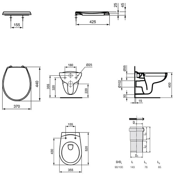 VILLEROY & BOCH - ViConnect Pro S Pack WC bâti-support Villeroy & Boch + WC suspendu Porcher + abattant + habillage + plaque (VCNPORCHER2SBCH) - large