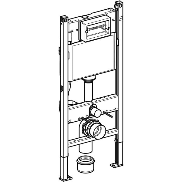 GEBERIT - Pack WC Bati-support Geberit Duofix + WC suspendu  Vitra Integra + Abattant en Duroplast + Plaque blanche + Set d'habillage - large