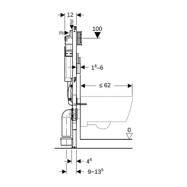 GEBERIT - Bâti-support fixation murale Duofix UP320 (111.300.00.5) - large
