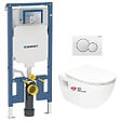 GEBERIT - Pack bati-support Geberit + WC sans bride Swiss Aqua Technologies + Abattant SoftClose + Plaque Blanche (SLIM-Project-B) - vignette