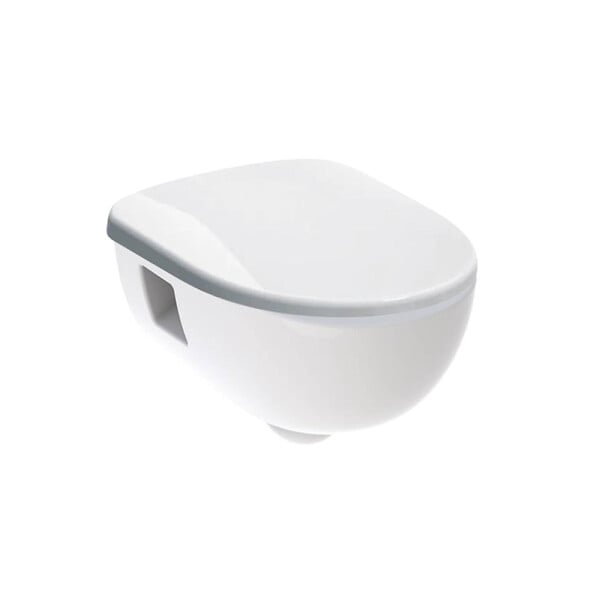GEBERIT - Selnova Cuvette suspendue sans bride en céramique blanche avec abattant de WC SoftClose en Duroplast, blanc (WC-Selnova) - large
