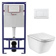 SWISS AQUA TECHNOLOGIES - Pack WC bâti-support ECO 2L Swiss Aqua Technologies + WC suspendu avec abattant SoftClose Roca + plaque blanche (STEROGAWR01-FR) - vignette