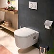 VITRA - V-Fix Core Pack WC bâti-support + WC sans bride Hansgrohe EluPuraS + Abattant SoftClose + Plaque chrome (VFIXPURA8) - vignette