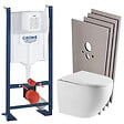 GROHE - RAPID SL Pack Bâti-support + WC suspendu + Plaque chrome + Set de montage (PROJECTFUSIONTQ-1-SABO) - vignette