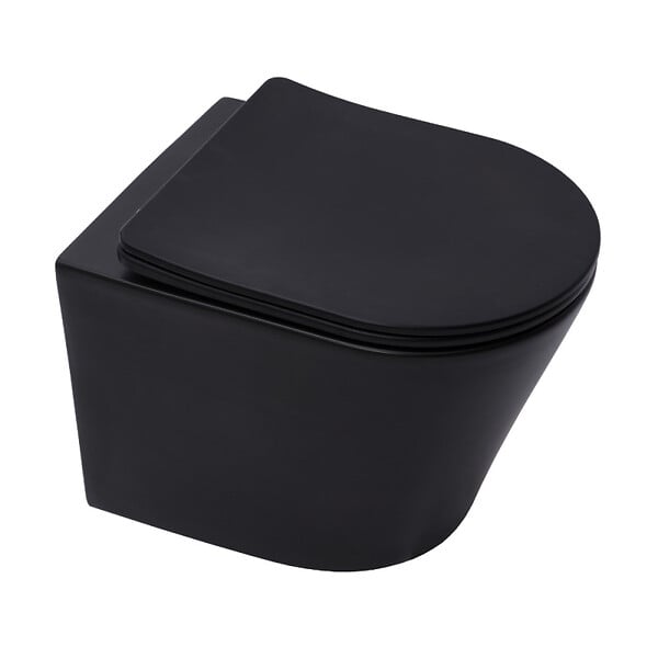 GROHE - Pack WC Bâti-support + WC sans bride + Abattant SoftClose + Plaque Noire Mat (ProjectBlackInfinitio-KF0-SP) - large