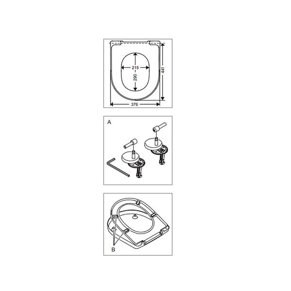 VILLEROY & BOCH - lot de 6 Architectura Cuvette sans bride à fond creux + abattant en Duroplast, fixations invisibles (4694R001-Classic-GVP6) - large