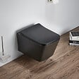 SWISS AQUA TECHNOLOGIES - Swiss Aqua Technologies WC suspendu Infinitio noir mat sans bride Design, fixations invisibles + abattant softclose (SquareBlackInfinitio) - vignette
