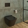 SWISS AQUA TECHNOLOGIES - Swiss Aqua Technologies WC suspendu Infinitio noir mat sans bride Design, fixations invisibles + abattant softclose (SquareBlackInfinitio) - vignette
