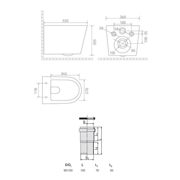 GROHE - Pack WC bâti-support Rapid SL + WC suspendu sans bride + abattant SoftClose + isolation phonique + plaque chrome (ARENACETOR) - large