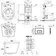 VITRA - Pack WC Bâti-support V-Fix Core + WC SAT Infinitio sans bride + Plaque Blanc brillant - vignette
