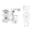 GROHE - Pack WC Bâti-support + WC sans bride SAT Fusion + Abattant softclose + Plaque Chrome - vignette