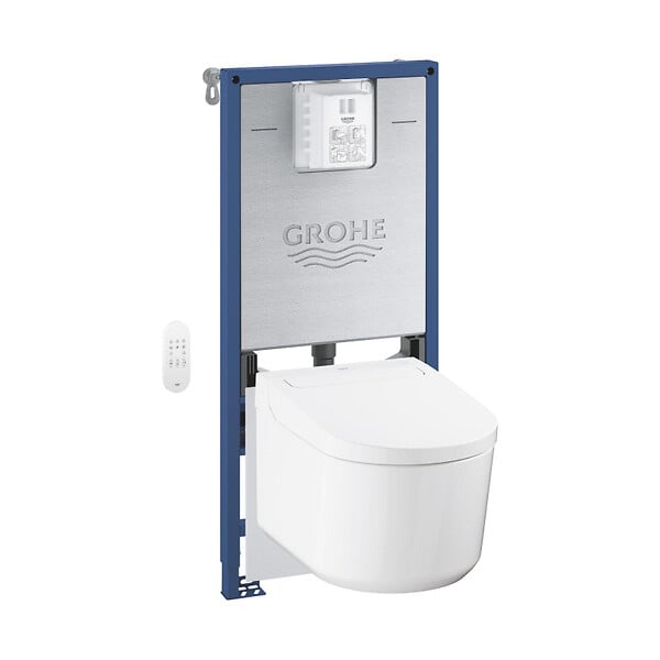 GROHE - Grohe Pack WC Bâti-support Rapid SLX + WC lavant suspendu Sensia Alpine + Fixations murales + Set d'isolation phonique (G36509SH0) - large
