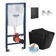 GROHE - Grohe Pack WC Bâti-support Rapid SL + WC Square Infinitio sans bride noir mat + Abattant softclose + Plaque noire mat - vignette