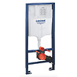 GROHE - Grohe Pack WC Bâti-support Rapid SL + WC Square Infinitio sans bride noir mat + Abattant softclose + Plaque noire mat - vignette