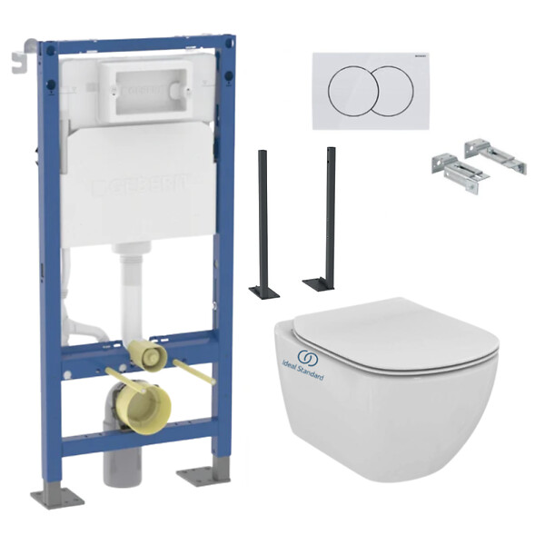 GEBERIT - Pack Autoportant Bati-support Geberit Duofix + WC sans bride Ideal Standard Tesi - large
