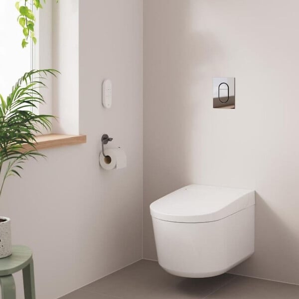 GROHE - Pack WC Bâti-support RAPID SL + WC lavant suspendu Sensia Alpine + Plaque chrome (RSLSENSIA1) - large