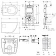 SWISS AQUA TECHNOLOGIES - Pack WC Bâti-support Duofix  + WC sans bride SAT + Abattant SoftClose + Plaque Blanche (ProjectGeb3) - vignette