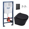 GROHE - Grohe Pack WC Bâti-support Rapid SL + WC Infinitio sans bride noir mat + Abattant softclose + Plaque noire mat - vignette