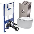 VILLEROY & BOCH - Pack WC bâti-support Villeroy & Boch + WC SAT sans bride + Abattant softclose + Plaque blanche + Set d'habillage - vignette