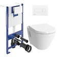 VILLEROY & BOCH - Pack WC bâti-support Villeroy & Boch + Cuvette Vitra S50 + Abattant softclose + Plaque blanche (ViConnectS50-2) - vignette