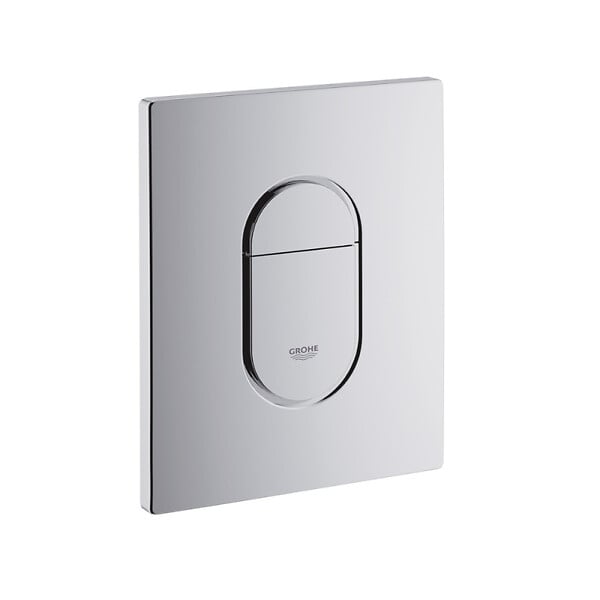 GROHE - Pack WC Bâti-support Rapid SL + WC sans bride Architectura, fixations invisibles + Abattant + Plaque chrome (ARENAARCHI3) - large