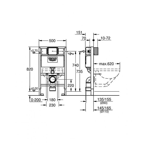 GROHE - Rapid SL pour WC (38526000) - large