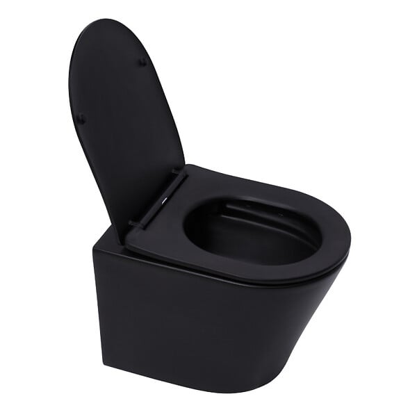 GROHE - Grohe Pack WC Bâti-support Rapid SL + WC Infinitio sans bride noir mat + Abattant softclose + Plaque noire mat - large