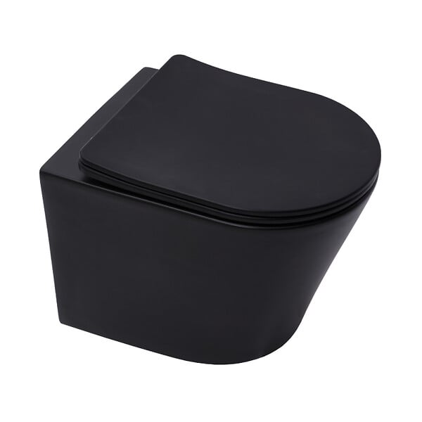 GROHE - Grohe Pack WC Bâti-support Rapid SL + WC Infinitio sans bride noir mat + Abattant softclose + Plaque noire mat - large