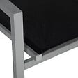 HAPPY GARDEN - Lot de 8 chaises en aluminium gris - textilène noir - vignette