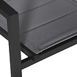 HAPPY GARDEN - Lot de 4 chaises rembourrées en aluminium anthracite - textilène gris - vignette