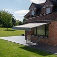 HAPPY GARDEN - Store banne SAULE 2,95 × 2,5m - Toile grise et structure grise - vignette