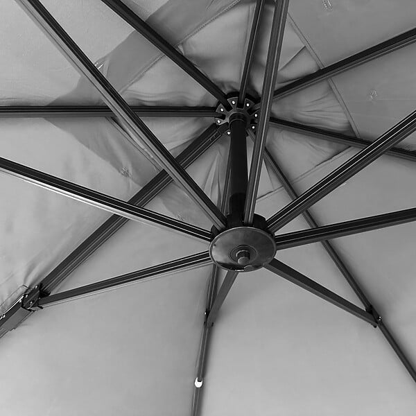 HAPPY GARDEN - Parasol déporté MOLOKAI carré 3x3m gris + housse - large