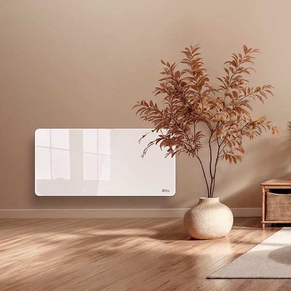 WARM TECH - Radiateur inertie céramique avec façade en verre 2000 W - IP24 - NF - Fil pilote 6 ordres. - large