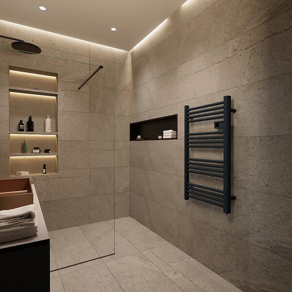 CERAMIA - Ceramia Heat-Line Sèche serviettes électrique 500W, anthracite (CERAHTLR500A) - large