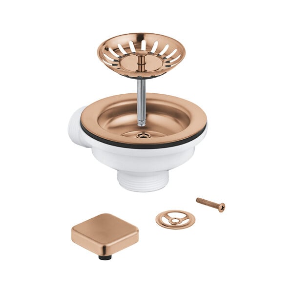 GROHE - Kit vidage avec excentreur pour évier à 1 cuve, cuivre (G40400DL0) - large