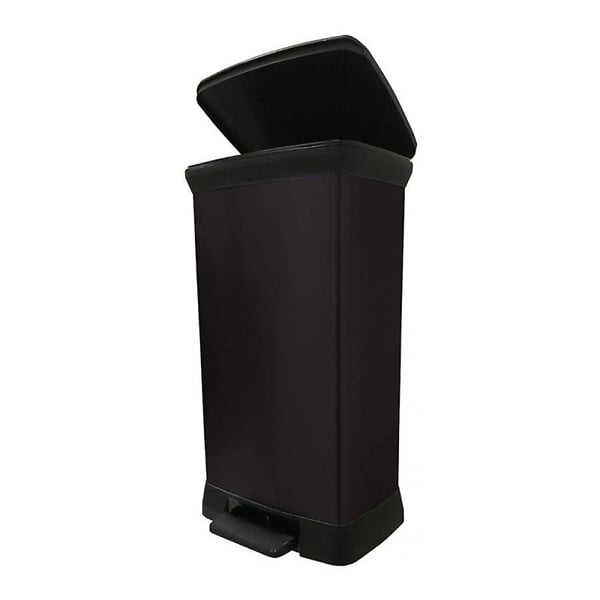 CURVER - Deco bin 50L Poubelle à pédale, 39 x 29 x 73 cm, Noir (187178) - large