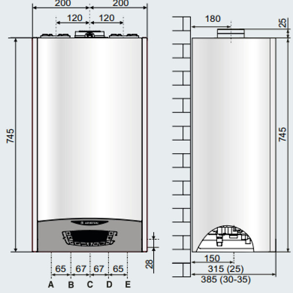ARISTON - Ariston CLAS ONE - Chaudière murale gaz à condensation 25 KW, Classe énergétique A (3301604) - large
