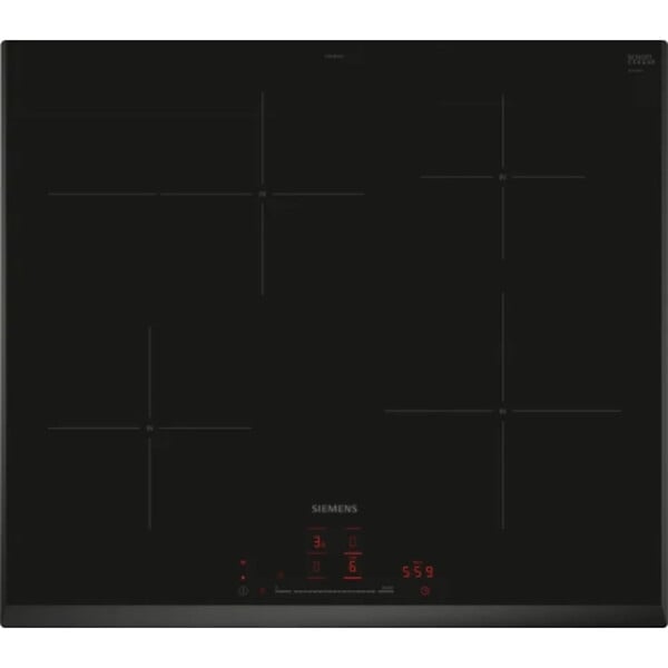 SIEMENS - iQ300 Plaque de cuisson à induction 60 cm 4 foyers, noir (EH65KHFB1E) - large